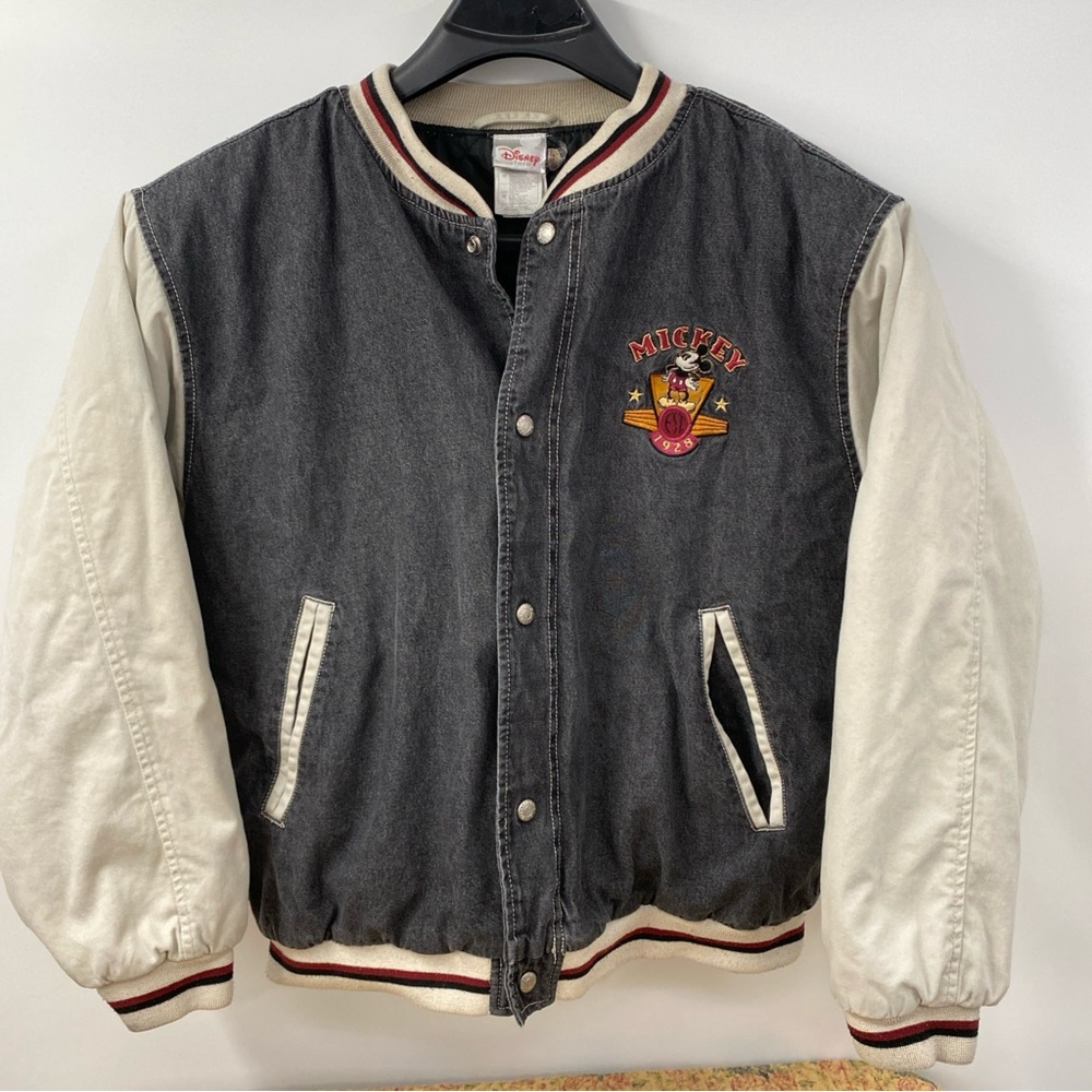 Disney Mickey Two-Tone Varsity Jacket - Black & Cream